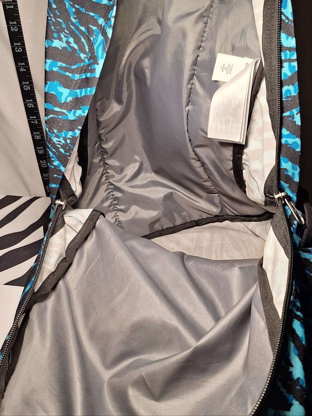 Jansport Backpack, Zebra Stripes, Black & Blue - Picture 8 of 16